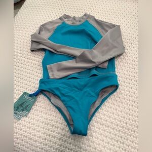 Violeta by Mango Blue Bikini Top New with Tags